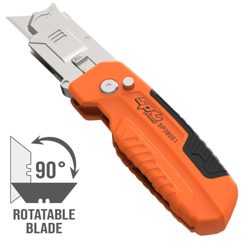 Utility Knife - Folding Lock-back - 90Deg Rotatable Blade