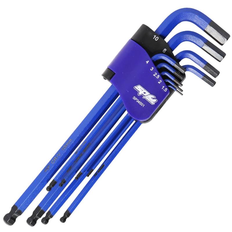 BALL DRIVE HEX KEY SET - METRIC BLACK - COLOUR CODED - 9PC